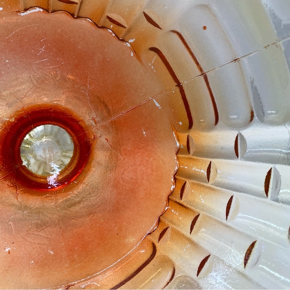 Jeanette Glass amberina pedestal bowl - Picture 5 of 10